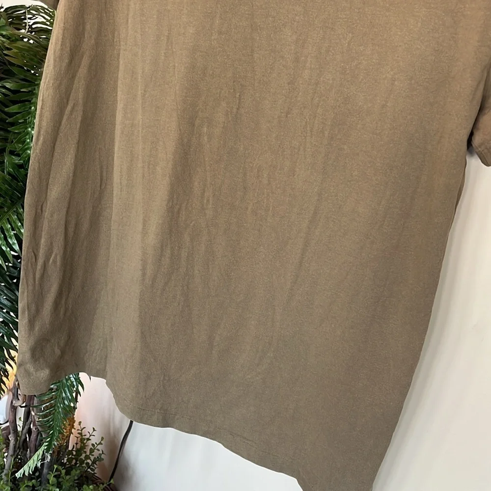 Polo Ralph Lauren Olive Green V-Neck Cotton Short Sleeve T-Shirt Top Pony